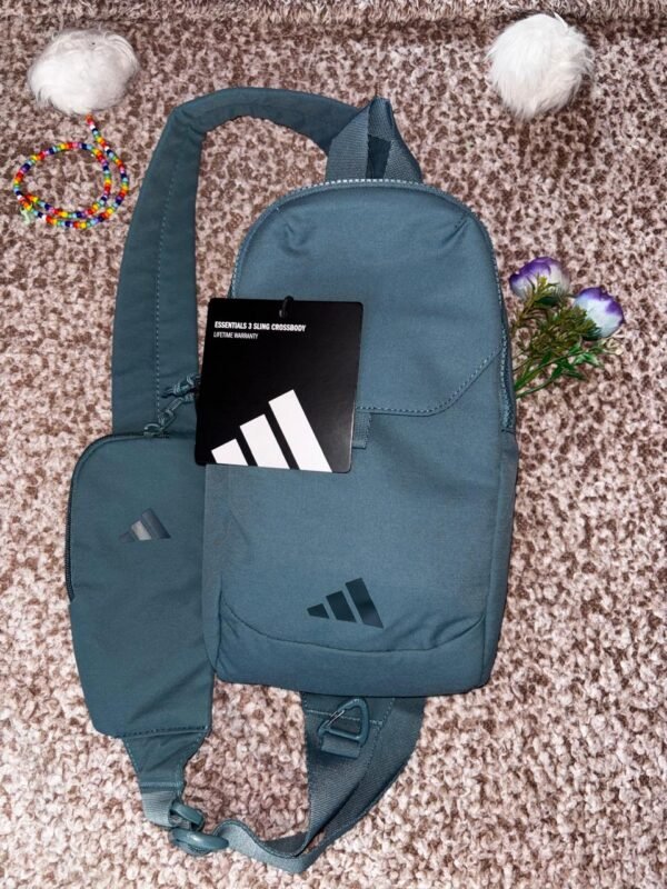 Bolsa adidas Essentials 3 Sling Crossbody - Verde Azulado
